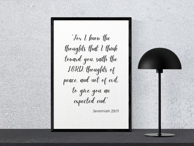 Jeremiah 29 11 Bible Wall Art Printable, for I Know the Plans ...