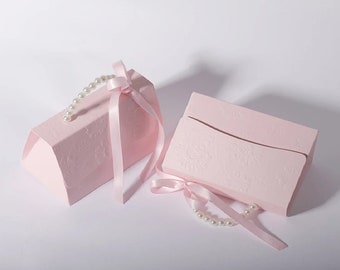 Letterpress Printing Flower Candy Box Mini Packaging Bags Paper Box For Gift Set Box Small Gift Bags Wedding Favors Party Decor