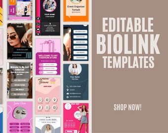 Customizable Collection of 50 Biolink Templates for Social Media Influencers