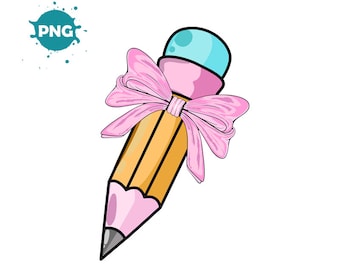 Laço de lápis PNG: Design de camisa de professora coquete (download digital)