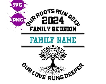Árbol de Reunión Familiar 2024 SVG PNG: Diseño de Camiseta (Descarga Digital)