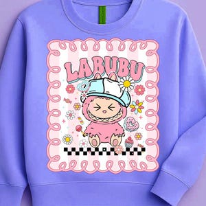 Pink Cartoon Character PNG: Easter Coquette Bow Doll Design (Digital Download)