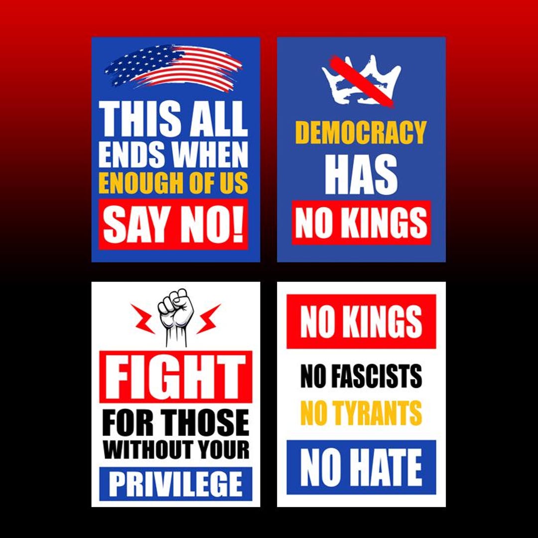 Anti Trump Protest Signs Bundle, No Kings Day Poster Signs, Anti Trump ...