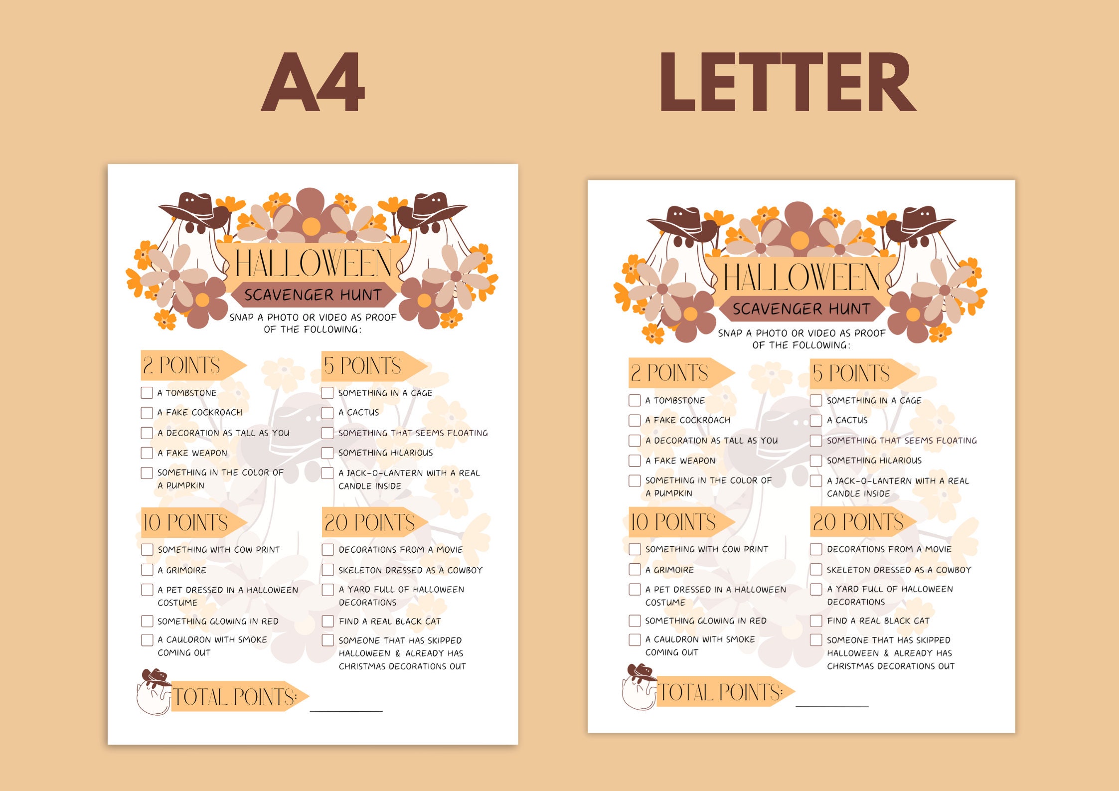 Wild West Halloween Scavenger Hunt, Spooky Month Treasure Hunt, Western Ghost Printable Game ...