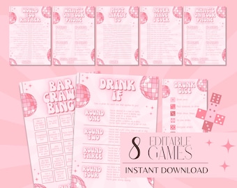 Bingo de discoteca, búsqueda del tesoro de vaqueras por cumpleaños, juegos de beber para despedidas de soltera de los 70, actividad nocturna retro para chicas, visita a pubs en clubes rosas