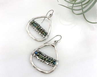 Wire Wrapped Open Teardrop Earrings