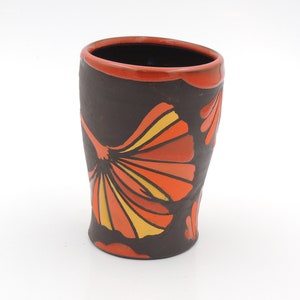 10 oz Ginkgo Cup // ginkgo leaves, tumbler, handmade pottery, clay cup, wheel thrown pottery, ginkgo leaf image 1