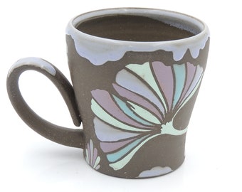 11 oz Ginkgo Mug // ginkgo leaves, coffee cup, ceramic mug, handmade pottery, clay mug, wheel thrown pottery, ginkgo leaf