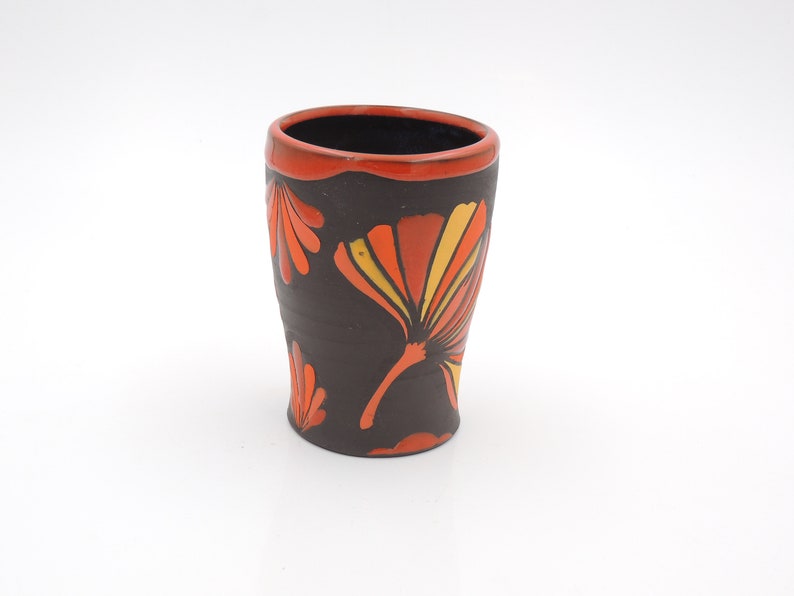 10 oz Ginkgo Cup // ginkgo leaves, tumbler, handmade pottery, clay cup, wheel thrown pottery, ginkgo leaf image 3