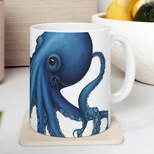 Colorful Octopus Ceramic Mug - Underwater Animal Tea Cup for Marine Life Enthusiasts || gifts under 10