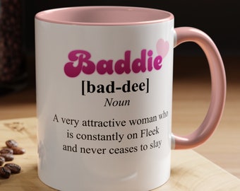 Sassy Baddie Ceramic Mug - Trendy Coffee Cup for Boss Babes | Definition mug | In my college degree era | confidence mug | self care mug