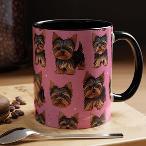 Yorkie Mug Cute Yorkshire Terrier Dog Lover Coffee Cup Yorkie Gift for Her, Dog Mom Mug Pet Owner Gift Puppy Patterned Mug I love dogs
