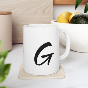 Taza de letra g / Taza de café inicial / taza personalizada / regalo de taza de café / taza de café única / regalo para ella / regalo para él / regalos menores de 10 años