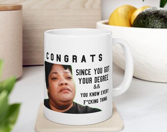 ¡Salud por tu logro! Taza de graduación con temática de película, regalo, taza de graduación, taza divertida, taza positiva, graduado universitario, graduación 2025