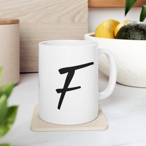 Tazza da caffè con iniziale/Tazza con iniziale F/regali sotto i 10 anni/regali sotto i 10 anni