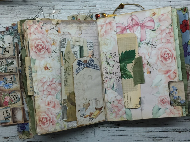 Junk Journal in Soft Grungy and Eclectic Style Great for Unique Junk Journal in Soft Grungy and Eclectic Style Great for Unique