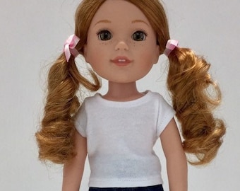 14 Inch Doll Clothes - Fits Like Wellie Wisher - 14" Doll Top - 14.5" Doll Top - White Doll Top -  American Doll Clothes - A Doll Boutique