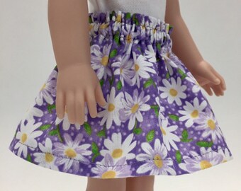 14.5 Inch Doll Clothes - Fits Like WellieWishers - 14" Doll Skirt -  American Doll Clothes - Girl Doll - Doll Clothes - Flower Print Skirt