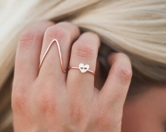 Gold Triangle Ring Big Triangle Rose Gold filled Gold filled Ring Hammered Statement ring geometric anniversary band stacking