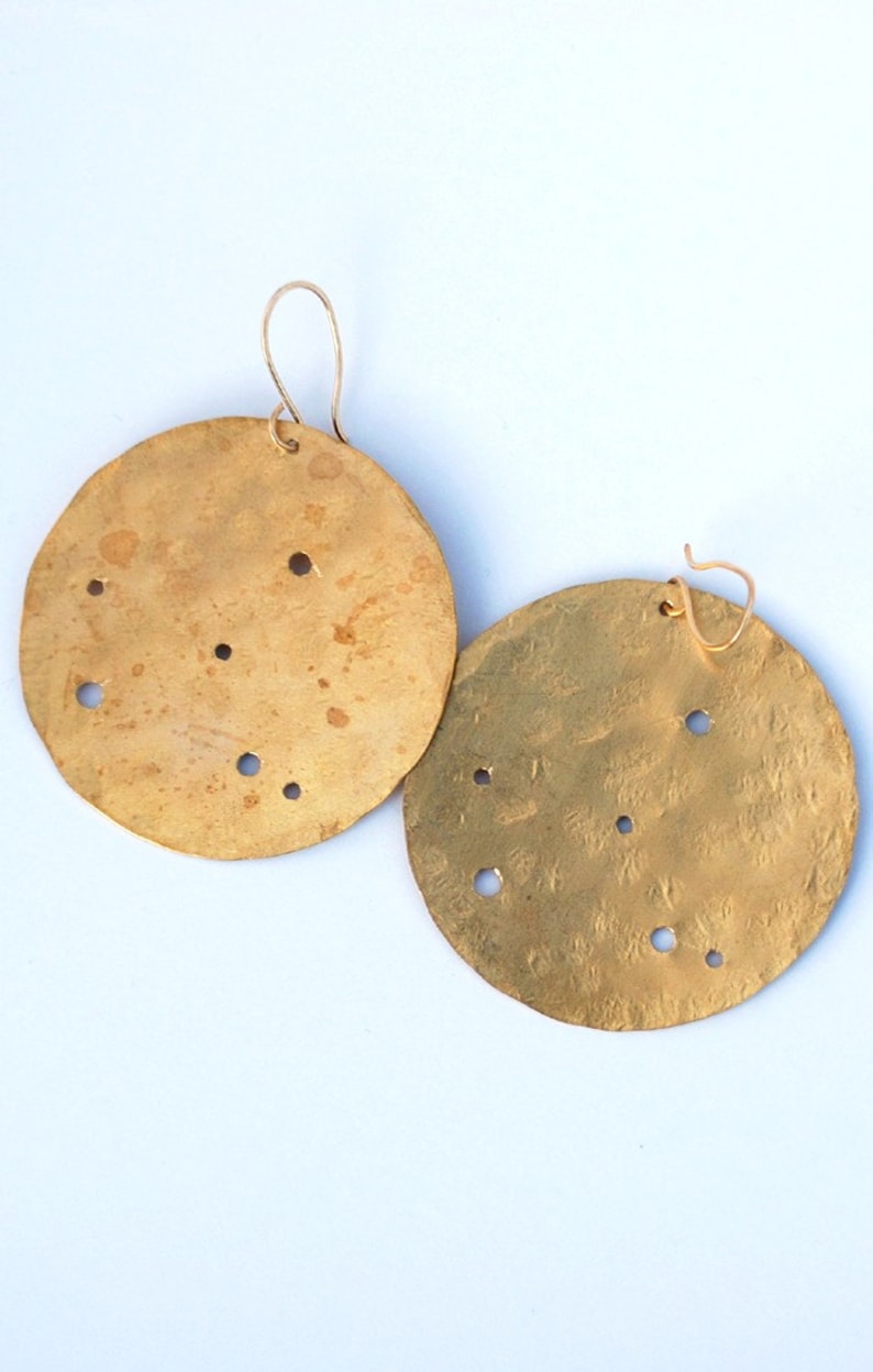 far out constellation vacation brass copper earrings image 2