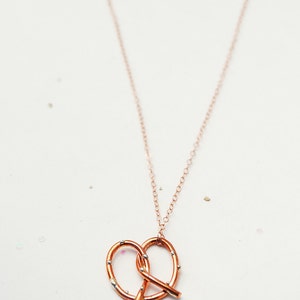 Pretzel Love Necklace in rose gold filled image 3