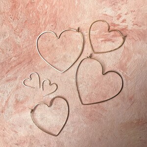 SMALL heart hoops rose yellow gold or sterling