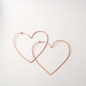 heart hoops rose yellow gold or sterling image 2