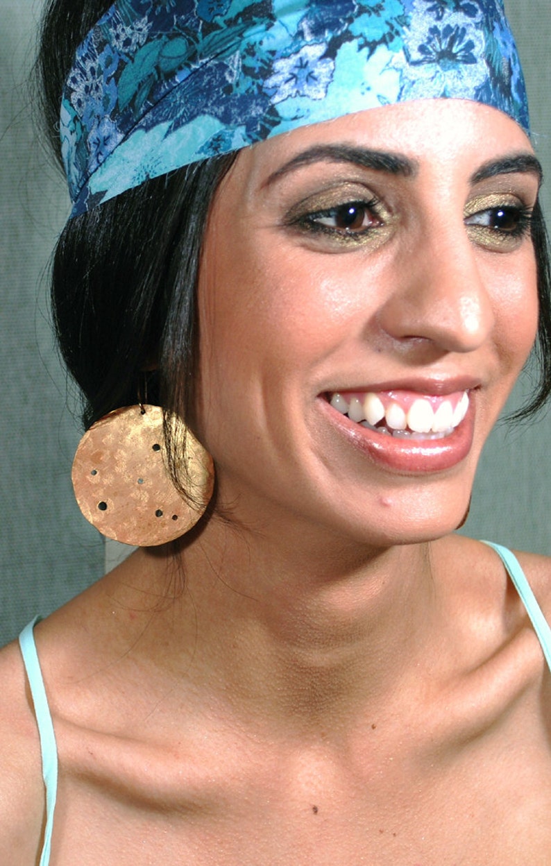 far out constellation vacation brass copper earrings image 3