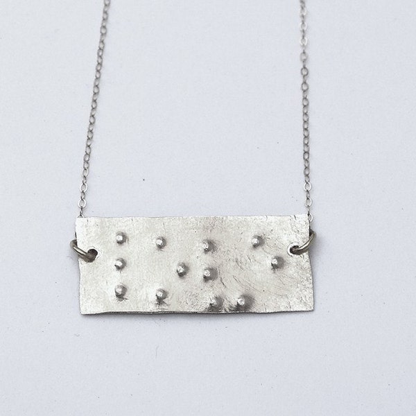 Braille love wish dream hope custom sterling silver necklace