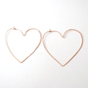 heart hoops rose yellow gold or sterling image 3
