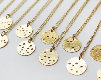 Mini constellation vacation brass zodiac necklace