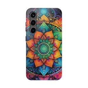 Vibrant Colors Mandala Tough Samsung Galaxy and iPhone Case | Colorful Mandala Phone Case