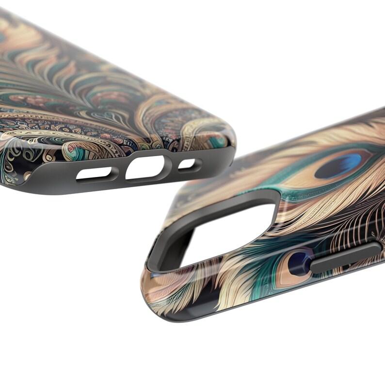 Glamorous Intricate Peacock Feather Paisley | Magsafe Tough iPhone Case ...