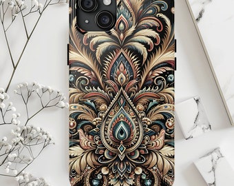 Intricate Glamour Paisley Tough iPhone and Samsung Phone Case |  Indian Paisley | Desi Paisley Phone Case