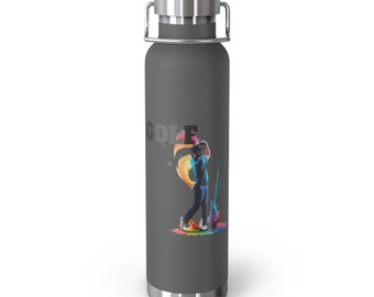 Golfers Fairway Refresh | Copper Vacuum Insulated Bottle for Golf Lovers | Perfect Gift for Golf Loving Fathers | (22oz)