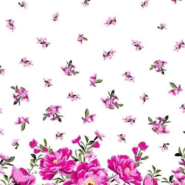 1/2 metre cabbage rose single border by michael miller 100% cotton fabric 'quilting quality' cx7141-rose-d uk seller