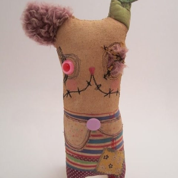 Handmade grungy misfit bunny (BISCUIT)