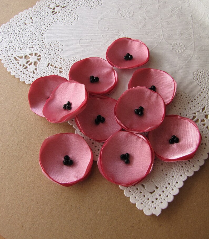 Mini Satin Appliques Fabric Sew on Flowers Tiny Fabric Etsy