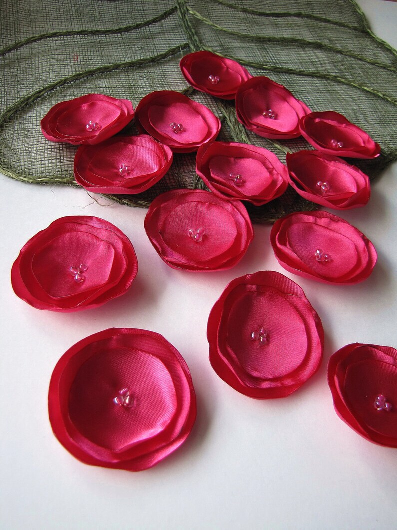 Artificial Flowers Handmade Fabric Flowers Silk Satin Etsy