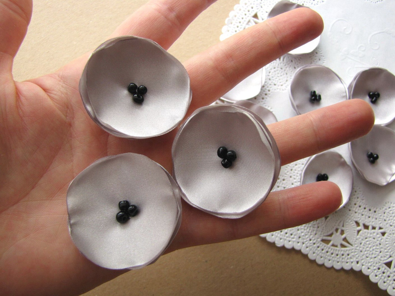 Tiny Silk Flowers Singed Satin Flower Appliques Flowers for Etsy