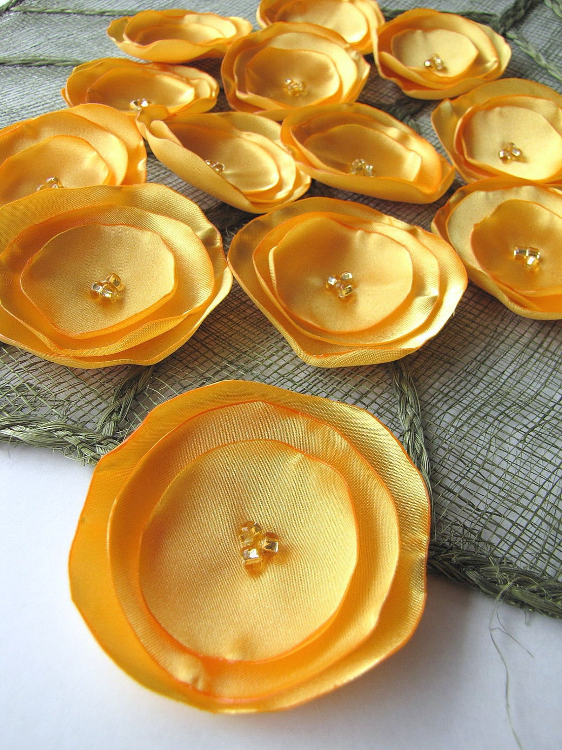 Sew on Appliques Satin Fabric Flowers Flowers for Weddings Etsy