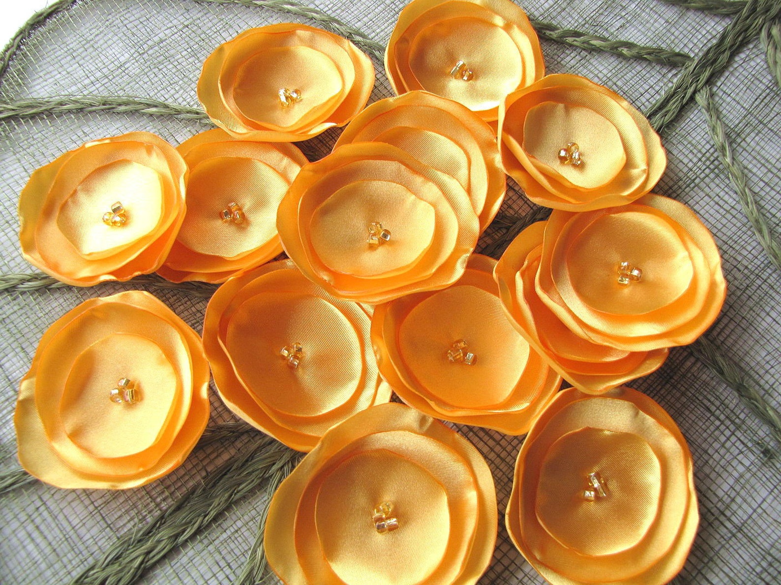 Sew on Appliques Satin Fabric Flowers Flowers for Weddings Etsy