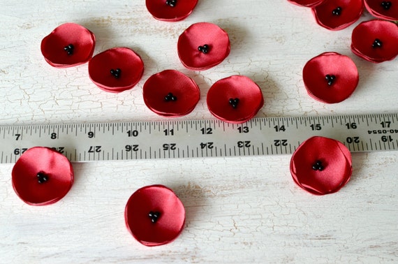 Mini Sew on Appliques, Small Satin Fabric Flowers, Tiny Floral  Embellishments, Wholesale Flowers for Crafts 10pcs BRIGHT YELLOW POPPIES 