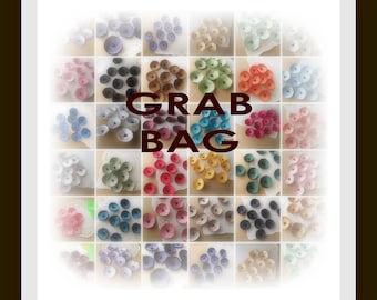 Tiny fabric flower appliques, small satin poppy flowers (10 pcs)- GRAB BAG In Assorted Flowers Of Your Choice - Small (Mini) Appliques