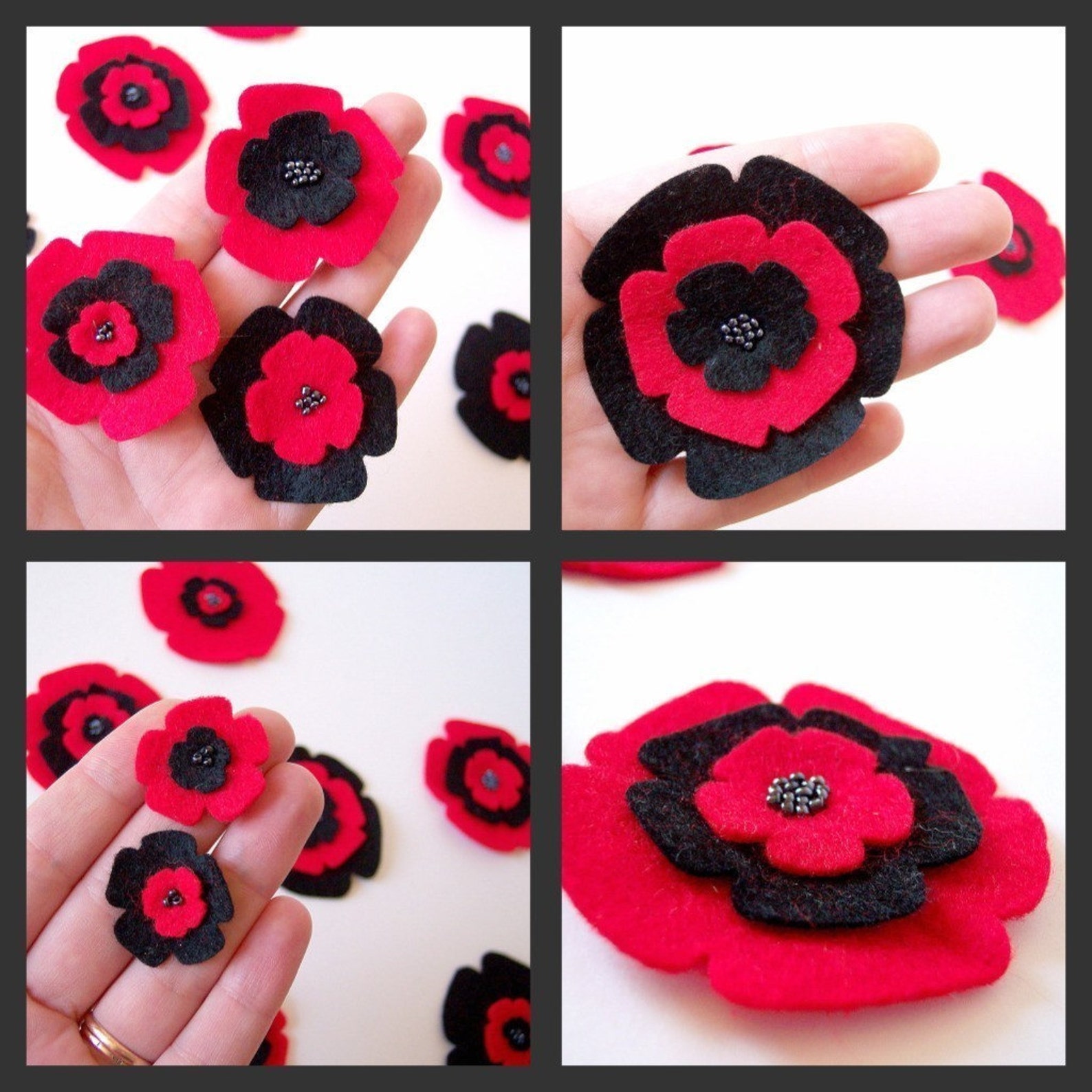 Die Cut Appliques Felt Flower Appliques Felt Fabric Flowers Etsy
