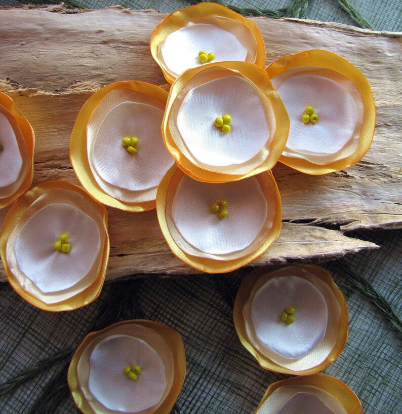 Fabric Flowers Bulk Satin Flower Appliques Sew on Flowers Etsy