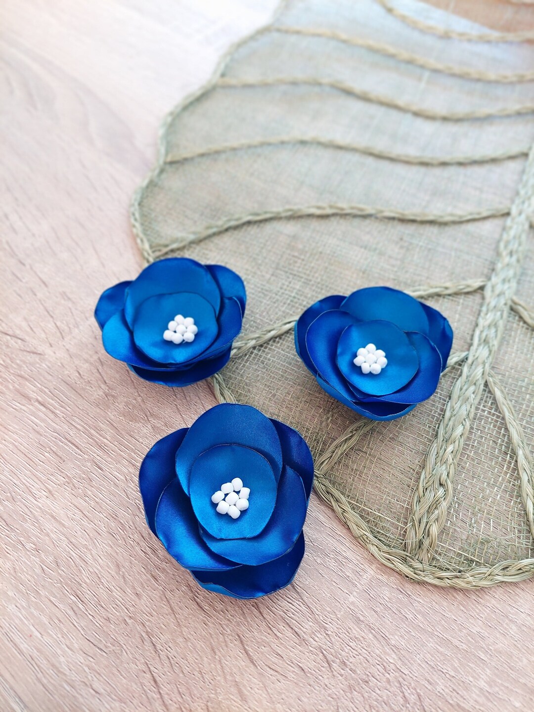 Satin Fabric Flowers, Silk Flower Appliques, Small Satin Roses, Wedding Flowers, Bulk Fabric