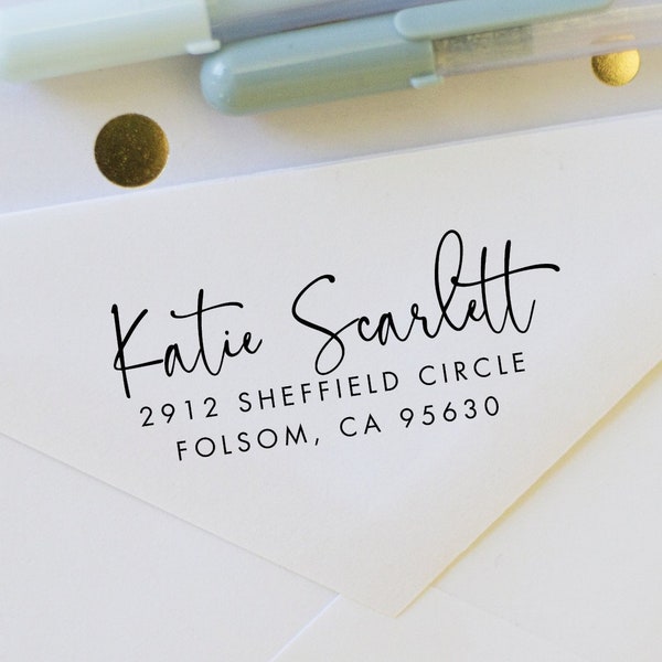 Handwritten return address stamp - personalized stamp with handwriting font - custom stamp - self inking stamp