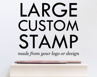 Large Custom Stamp - 4" 5" 6" 7" or 8" Custom Logo Stamp - Custom Rubber Stamp Large Custom Stamps - Business Stamp - Bag Stamp