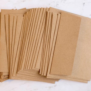  Mini sobres de papel kraft marrón kraft para tarjetas